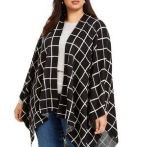 Charter Club Windowpane Plus Size Ruana
